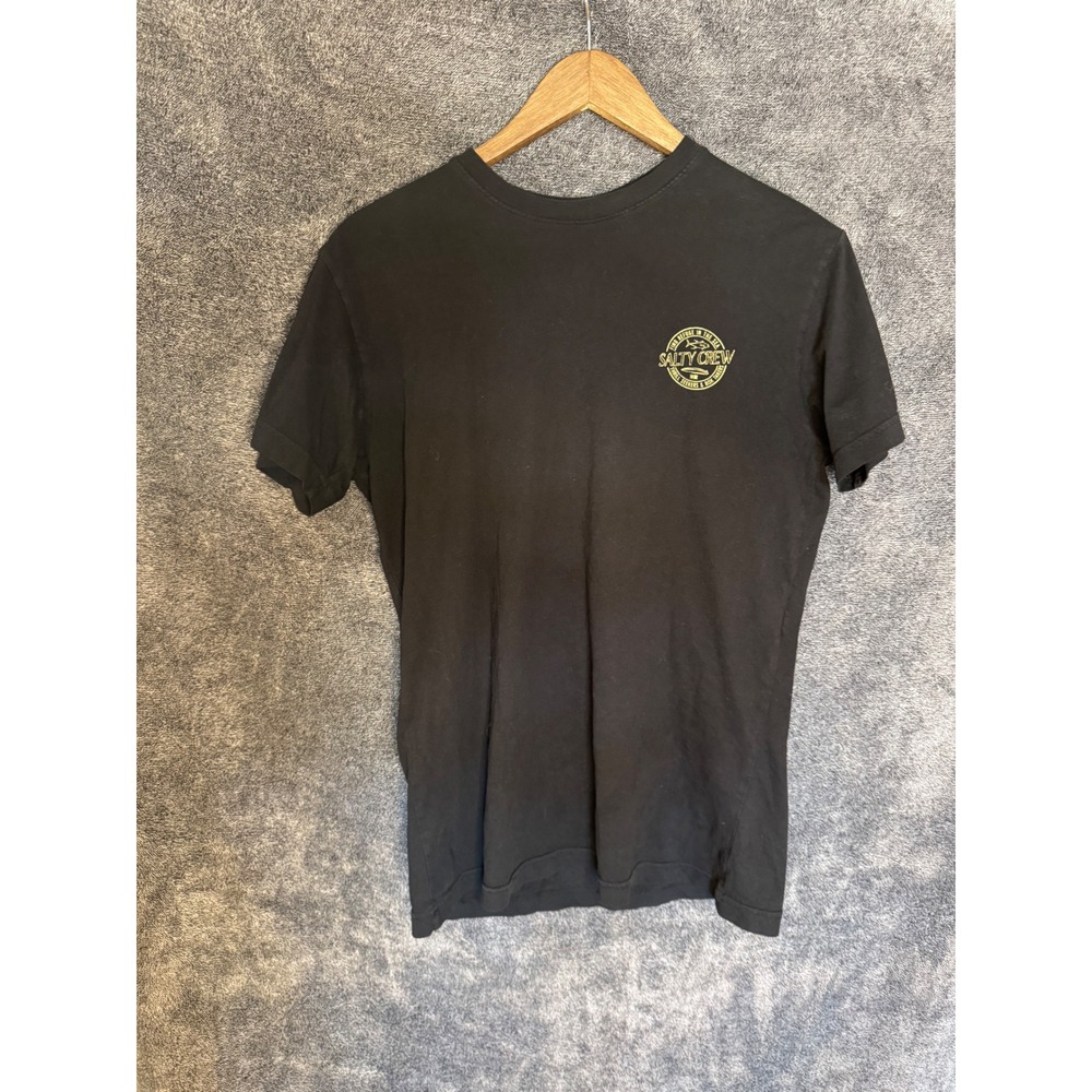 Salty Crew Mens Graphic T-Shirt Black Small Find Refuge In The Sea Cotton Tee